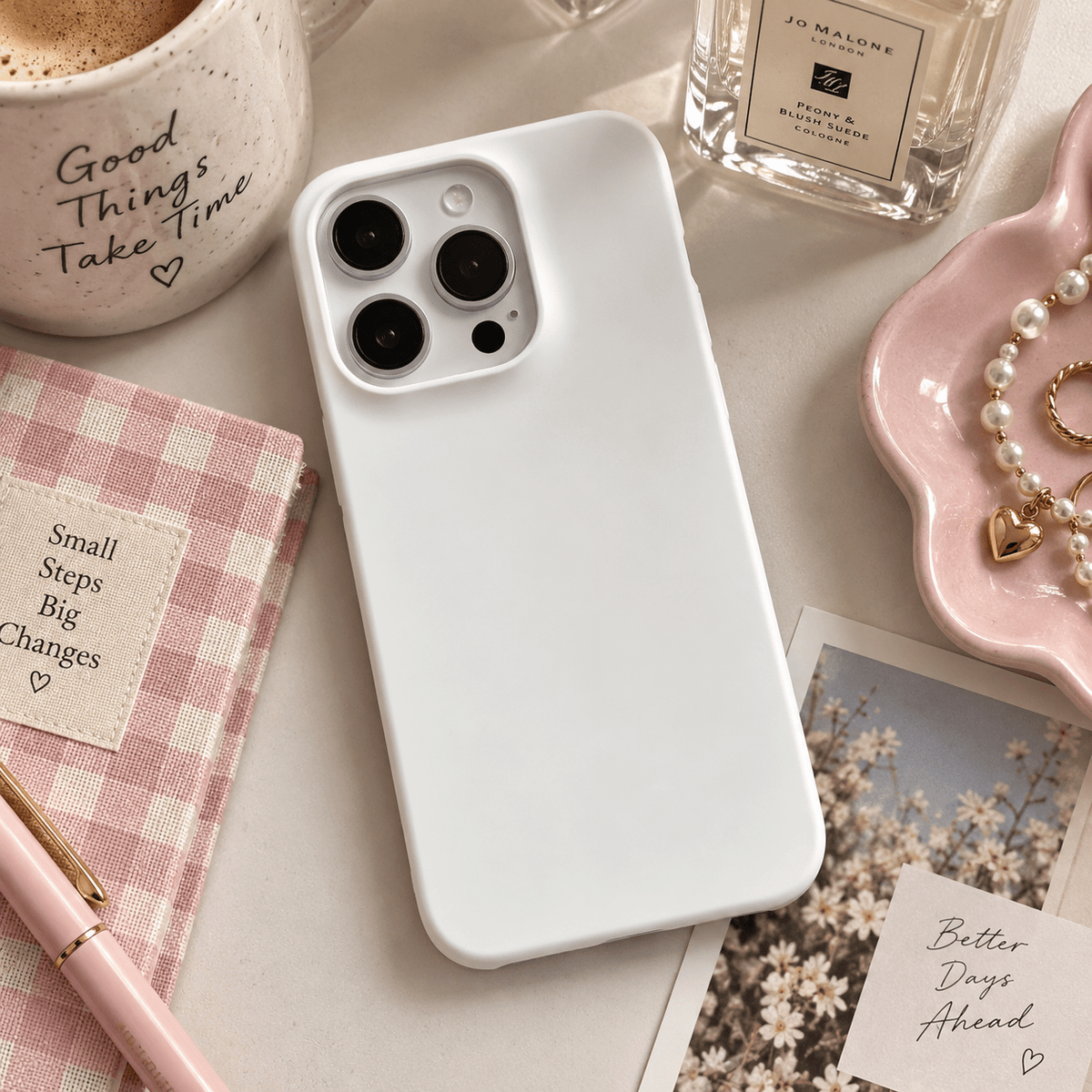 White Slim Hard Phone Case-KODDY aesthetic iphone case UK