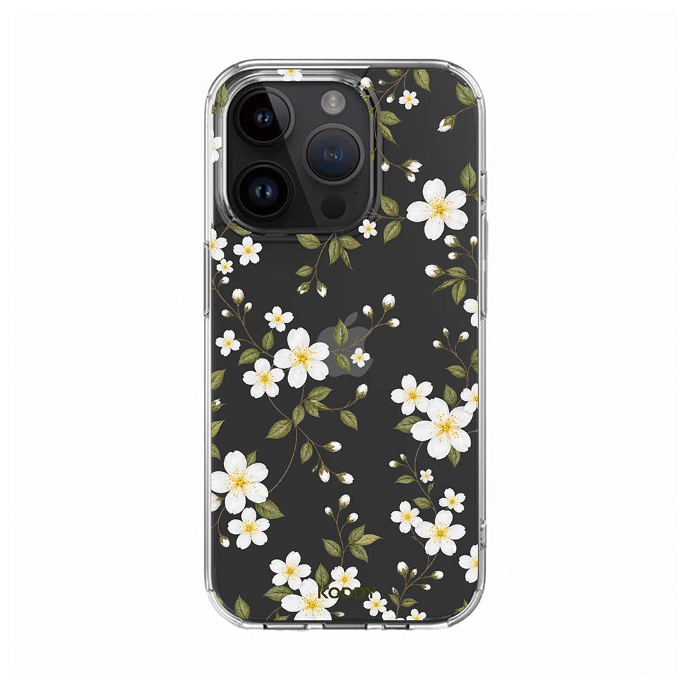 White Wildflower Botanical Clear Phone Case