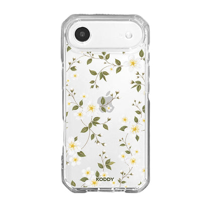 White Wildflower Botanical Clear Phone Case