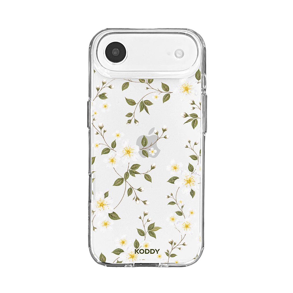 White Wildflower Botanical Clear Phone Case