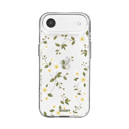 White Wildflower Botanical Clear Phone Case
