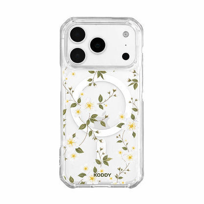 White Wildflower Botanical Clear Phone Case