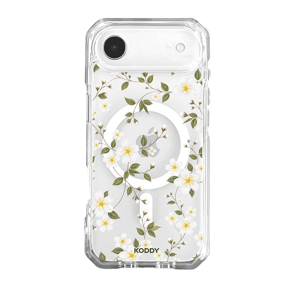 White Wildflower Botanical Clear Phone Case