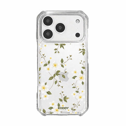 White Wildflower Botanical Clear Phone Case