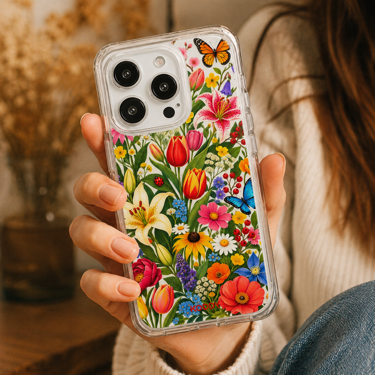 Wildflower and Butterfly Garden Phone Case-KODDY aesthetic iphone case UK
