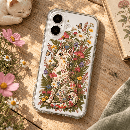 Wildflower Cat Aesthetic Phone Case-KODDY aesthetic iphone case UK