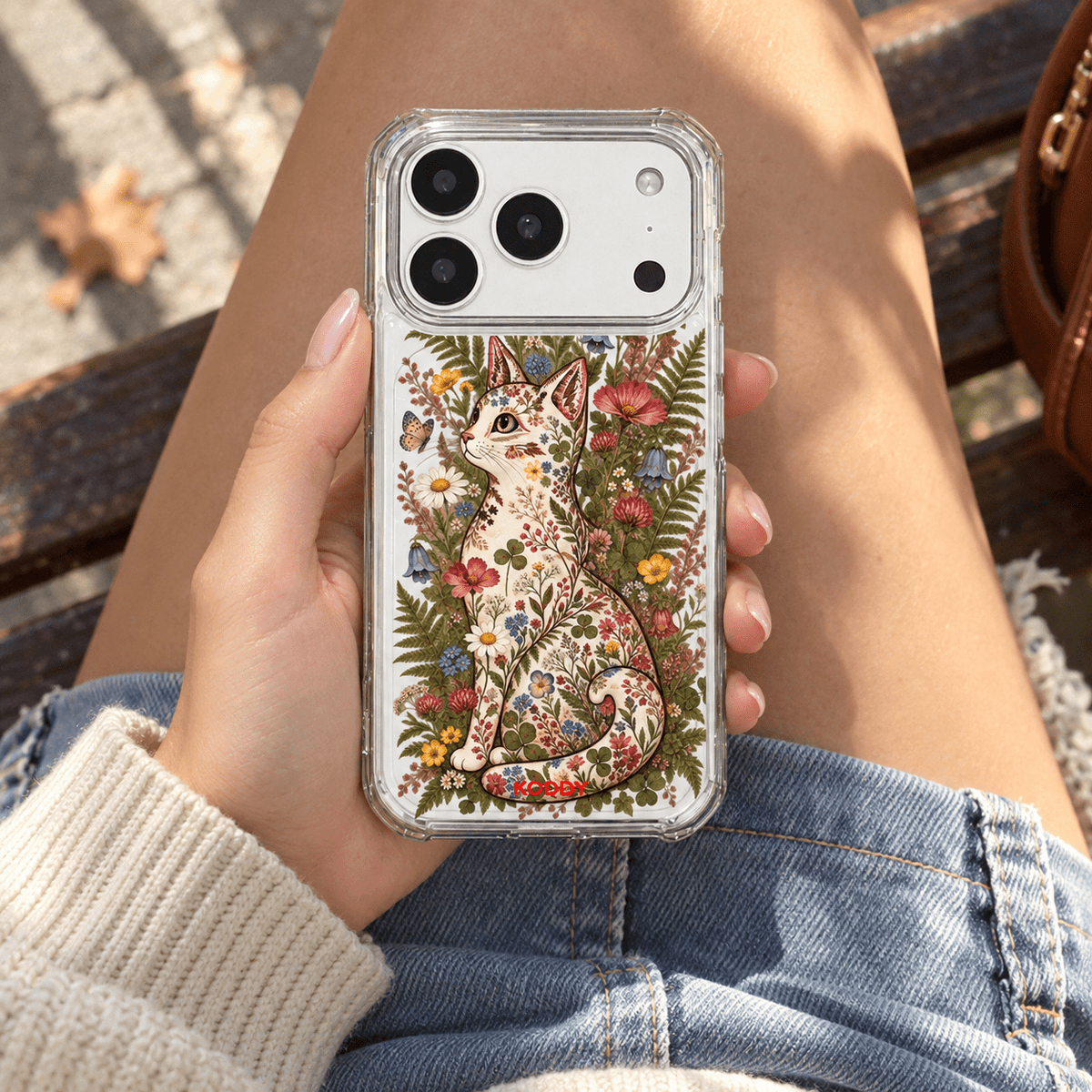 Wildflower Cat Aesthetic Phone Case-KODDY aesthetic iphone case UK