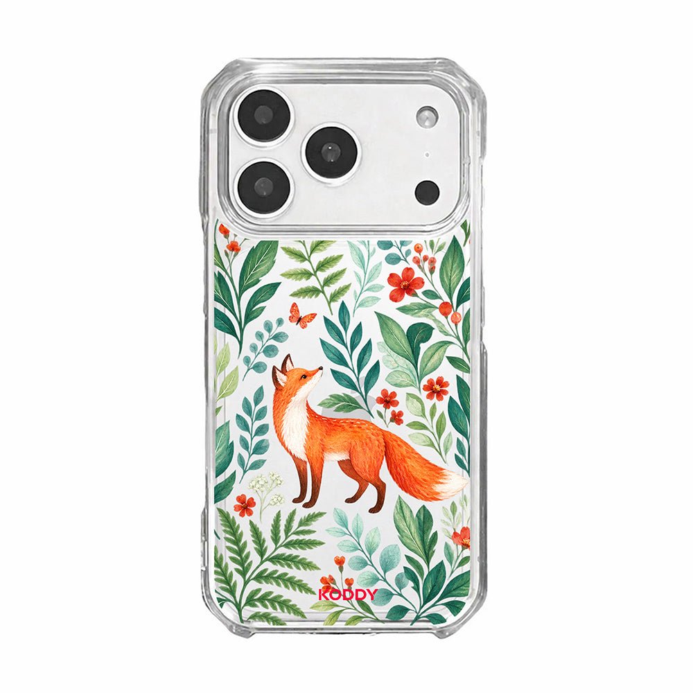 Woodland Fox Botanical Clear Phone Case