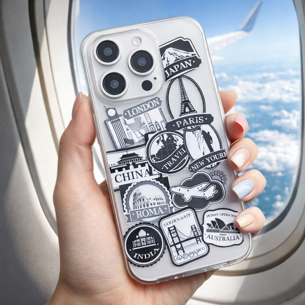 World Travel Stickers Phone Case - KODDY