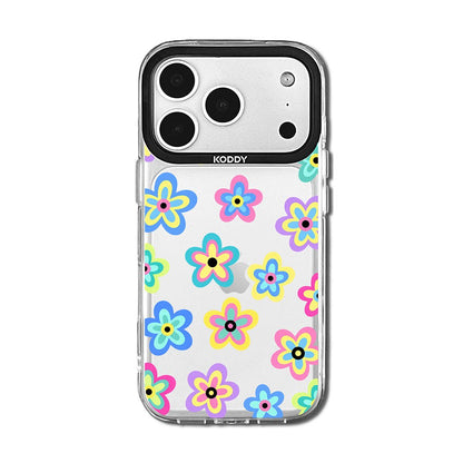 Y2K Colorful Daisy Flower Doodle Clear iPhone Case