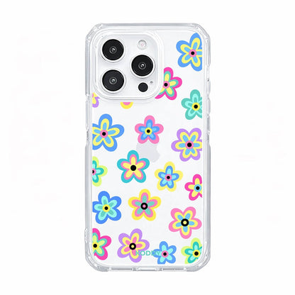 Y2K Colorful Daisy Flower Doodle Clear Phone Case