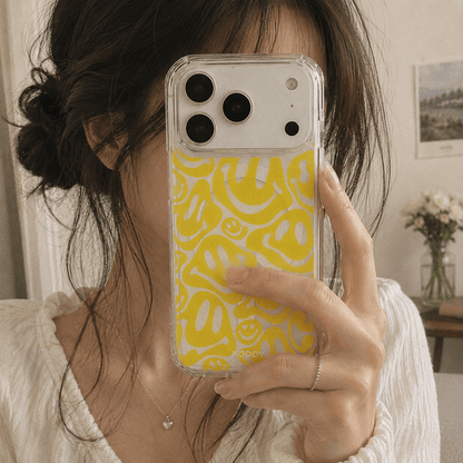 Yellow Groovy Smiley Face Phone Case-KODDY aesthetic iphone case UK